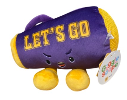Gigglescape Plush Lets Go Megaphone Purple & Gold Team Colors