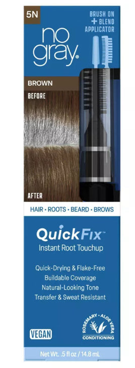 No Gray Quick Fix Triple Wand Instant Temporary Root Touchup 0.5 fl oz - 5N Brown