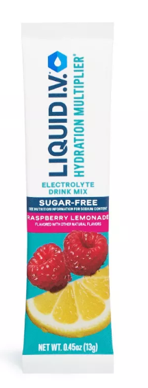 Liquid I.V. Sugar Free Hydration Powder Electrolyte Supplement - Raspberry Lemonade - .45 oz *Exp 04/21/2027*