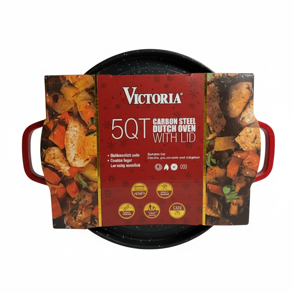 Victoria 5 QT Carbon Steel Dutch Oven With Lid *See Desc*