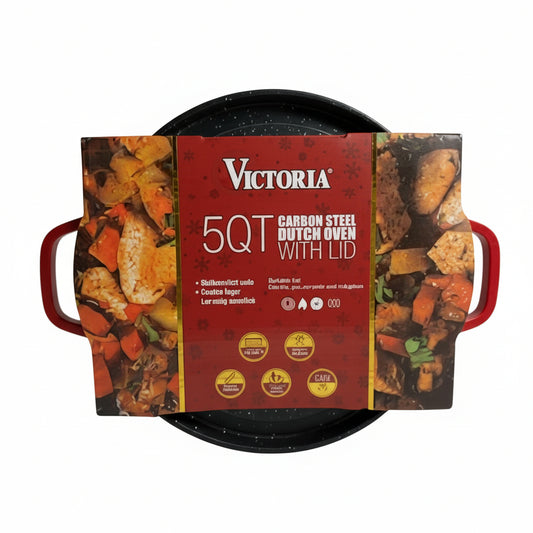 Victoria 5 QT Carbon Steel Dutch Oven With Lid *See Desc*