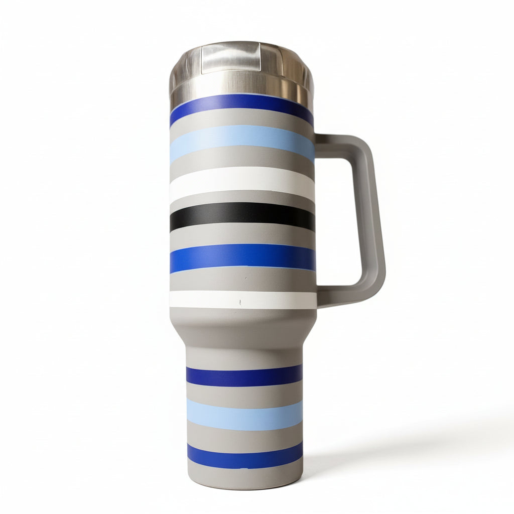 Silver One Stainless Steel Double Wall Insulated Tumbler 40 oz  *Designs Vary Chosen at Random*