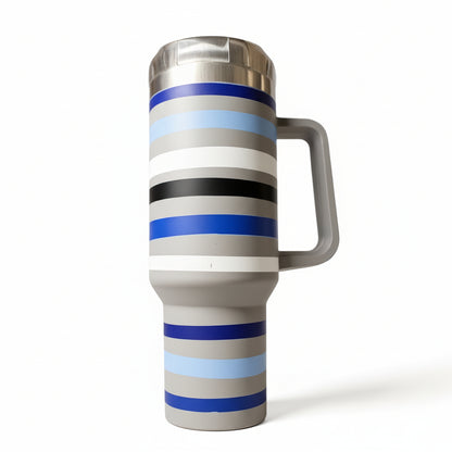 Silver One Stainless Steel Double Wall Insulated Tumbler 40 oz  *Designs Vary Chosen at Random*