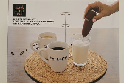 Cook Prep Eat 4 pc Espresso Set *Damaged Package See Desc*