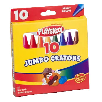 Playskool Crayons 10 Non Toxic Jumbo Crayons Bright Colors *Damaged Box*