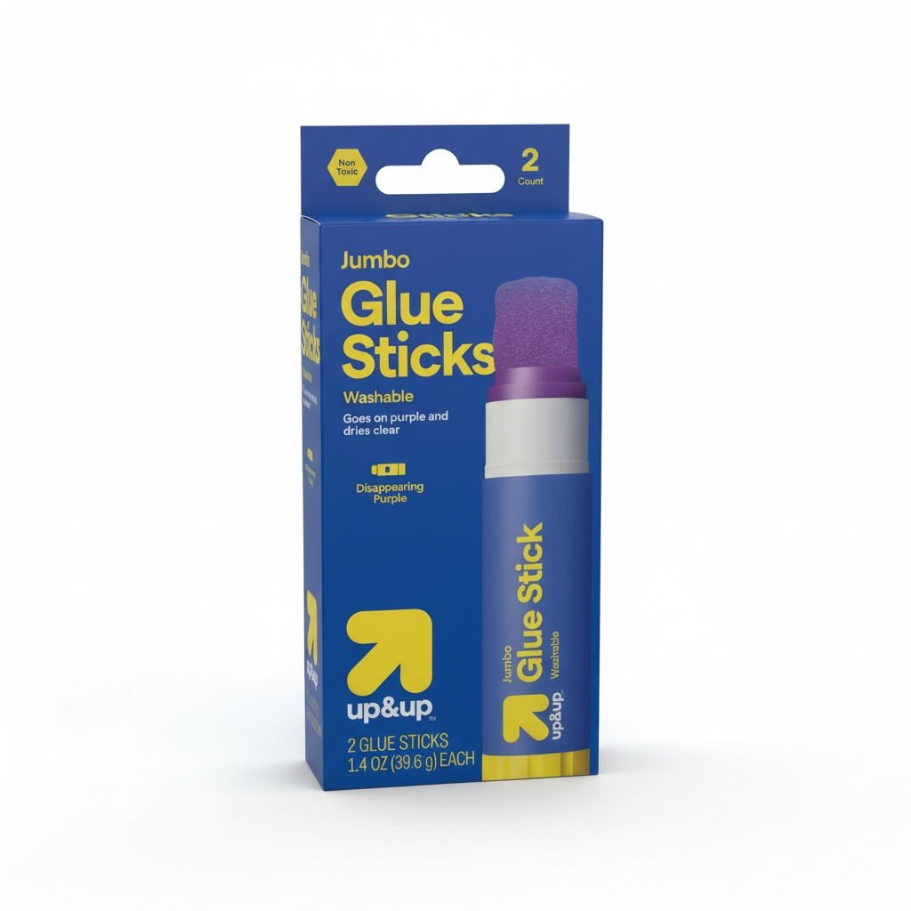 2ct Jumbo Glue Sticks Disappearing Purple - up & up