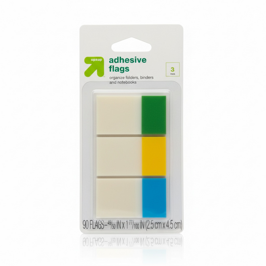 Adhesive Flags 3 Pads 90ct Tabbed Multicolor - up&up