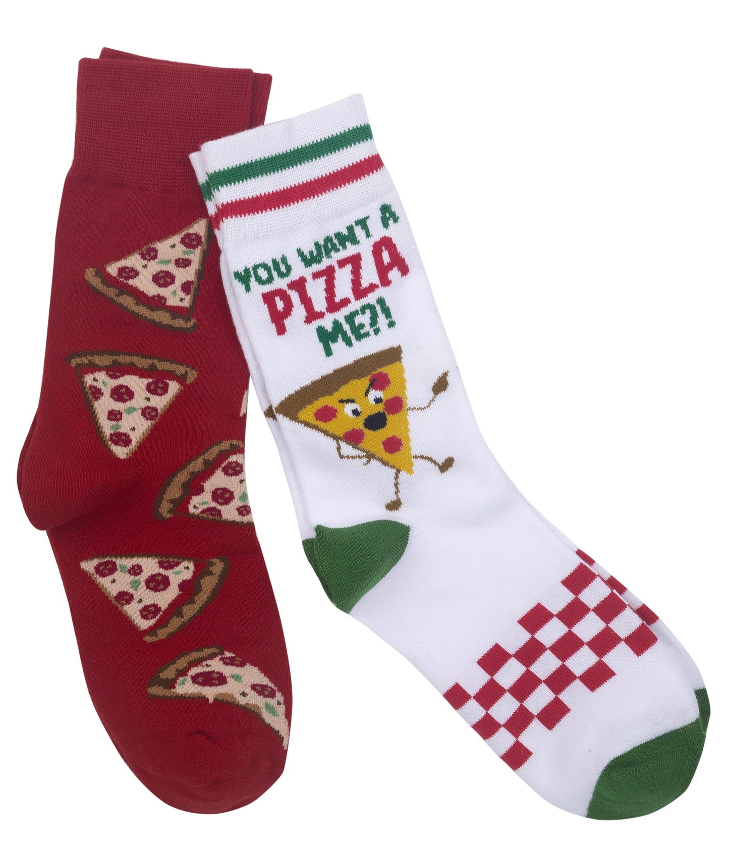 One Unisex Men's 6-11/Women's 7.5-12 Laugh Track Pizza Socks 2 Pairs - 2 ct - One Size Fits Most