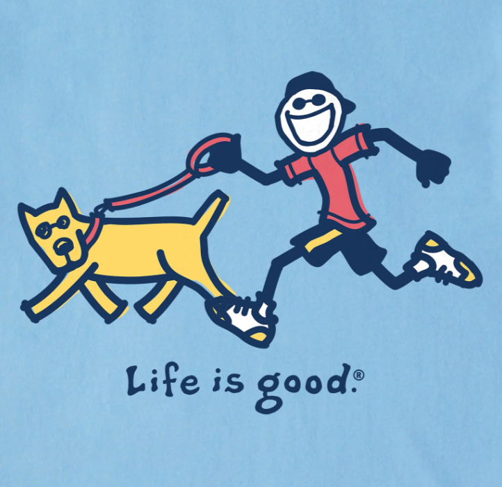 Men's XL - Life is Good T-Shirt Jake & Rocket Beach Run