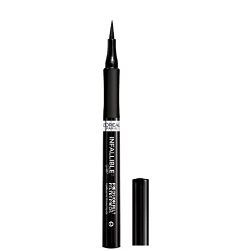 L'Oreal Paris Infallible Precision Felt Waterproof Liquid Eyeliner, Black 600, 0.03 fl oz