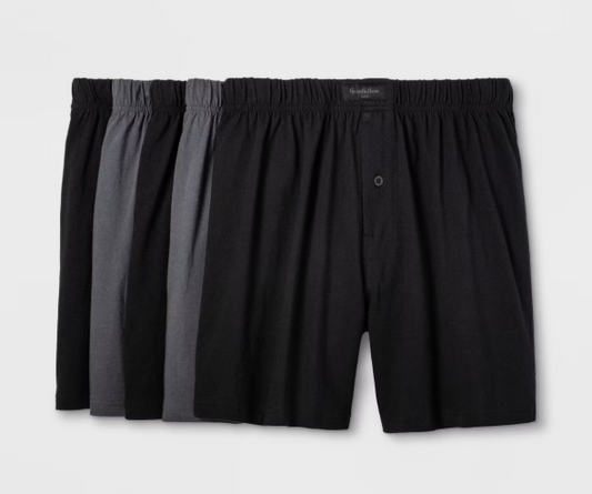 Men's L - Knit Boxers 5pk - Goodfellow & Co  Gray/Black
