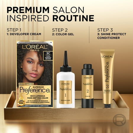 L'Oreal Paris Superior Preference Fade-Defying Color + Shine System - 6.5 Fl Oz - 7.5A Medium Ash Blonde - 1 Kit