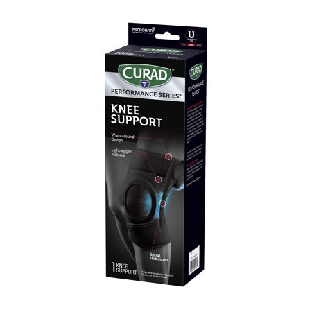CURAD Performance Series Knee Support with Side Stabilizers, Adjustable, Universal Size *Damaged Box*
