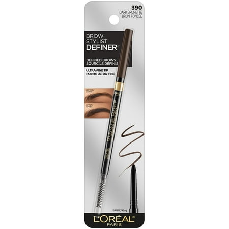 L'Oreal Paris Brow Stylist Definer Waterproof Eyebrow Mechanical Pencil, Dark Brunette 390