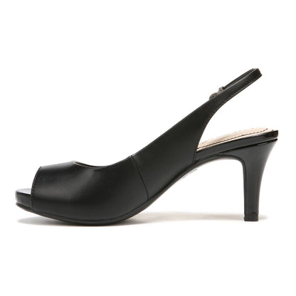 Women's 8M - LifeStride Teller Slingback Dress Heels - Black *Minor Box Damage*