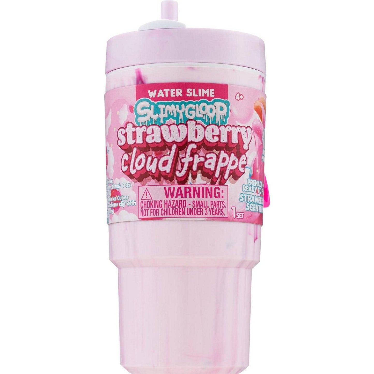 SlimyGloop Strawberry Cloud Frappe Water Slime Set