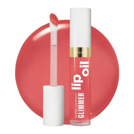 Revlon Super Lustrous Glimmer Nourishing Lip Oil, 007 Posh Peach, 0.13 fl oz