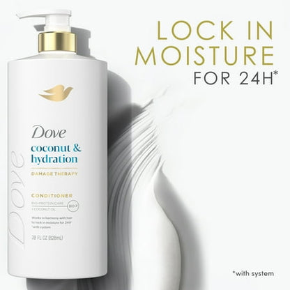 Dove Conditioner for Women Coconut & Hydration with Bio-Protein Care Technology and Coconut Oil, 28 oz