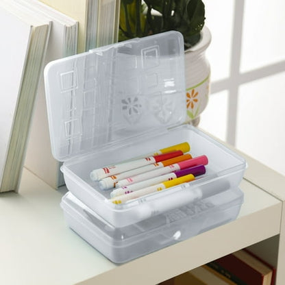 Sterilite Small Pencil Box Plastic, Clear