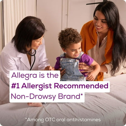 Allegra Children's 12-Hour Allergy Relief Liquid, Non-Drowsy Indoor and Outdoor Allergy Medicine, 30 mg Fexofenadine HCI Antihistamine For Kids, Berry Flavor, 4 oz. *Exp 10/25* *Packaging May Vary*