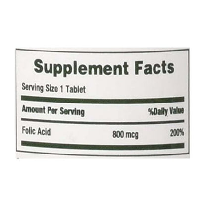 Nature's Bounty  Folic Acid 800 mcg, 250 Tablets *Exp 11/28*