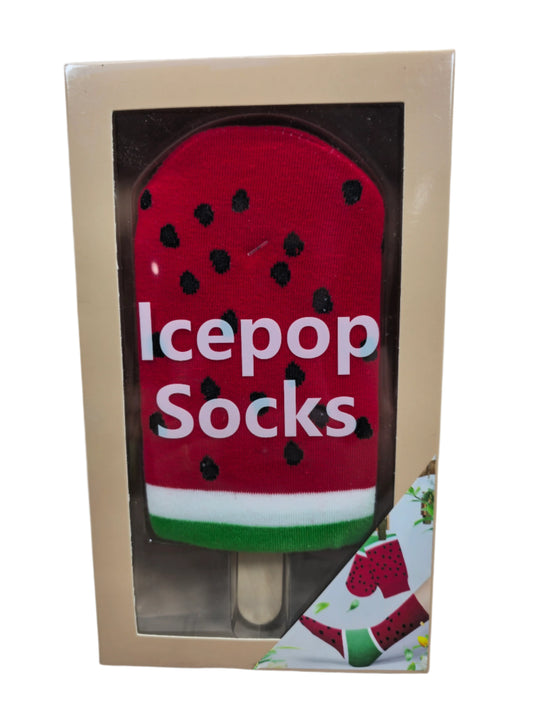 Icepop Pattern Crew Socks Novelty **SIZE UNISEX 4-10** **1 Pair** **Chosen at Random**
