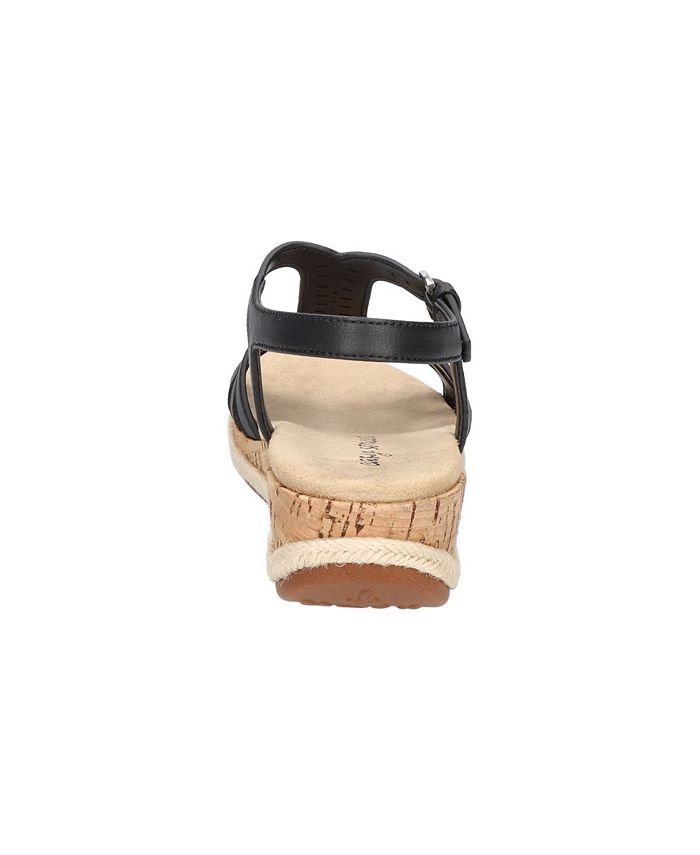 Women's 8WW Easy Street Dorinda Wedge Sandals - Black *Box Missing Lid*