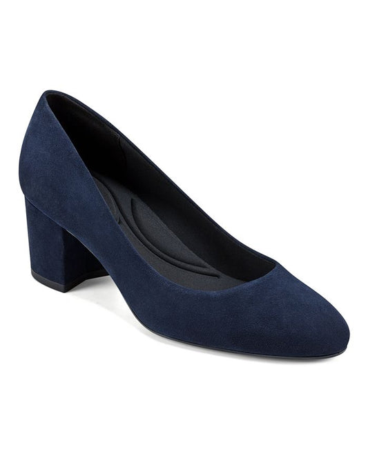 10 Women's Easy Spirit Eflex Cosma Slip-on Block Heel Dress Pumps - Blue - 10M