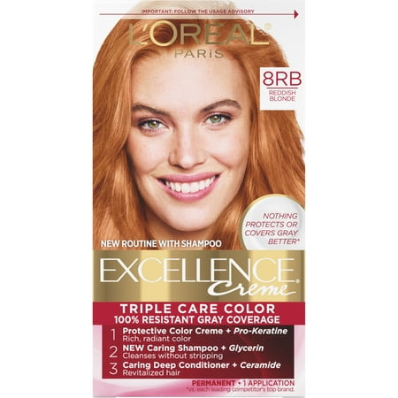 L'Oreal Paris Excellence Creme Permanent Hair Color - 8RB Medium Reddish Blonde *Damaged Package See Desc*