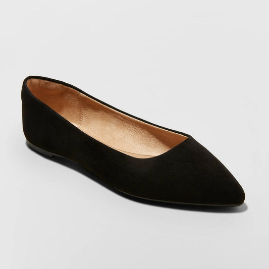 Women's Size 9 Corinna Ballet Flats with Memory Foam Insole - a New Day  Black: Slip-on, Non-Marking Outsole