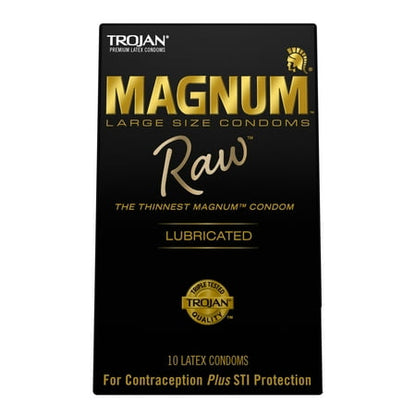 Trojan Magnum Raw Large Size Condoms - 10 Count *Damaged Packaging* *Exp 9/1/27*