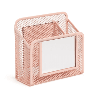 U Brands Magnetic Locker Mesh Mirror Cup in Pink