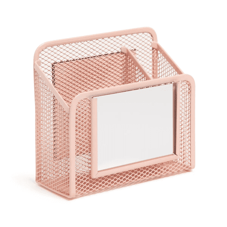 U Brands Magnetic Locker Mesh Mirror Cup in Pink