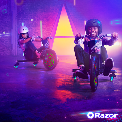 Razor RipRider 360 Lightshow - 3 Wheeled Drift Trike with Lights