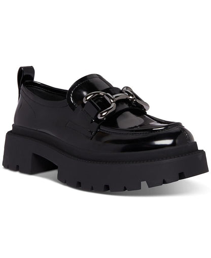 9 Madden Girl Ashlee Platform Lug-Sole Bit Loafers - Black - 9M