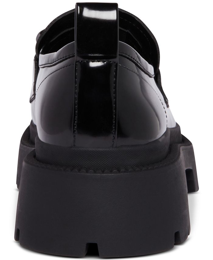 9 Madden Girl Ashlee Platform Lug-Sole Bit Loafers - Black - 9M