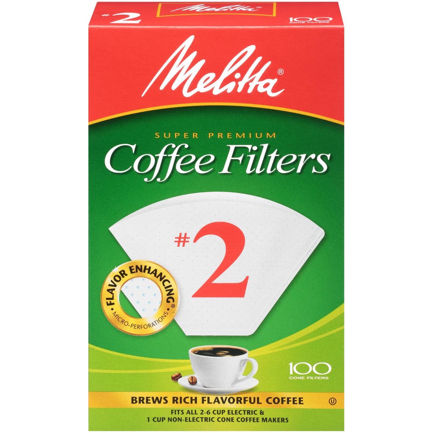Melitta Coffee Filter 2-6 Cup White Cone 100 pk *Damaged Box*