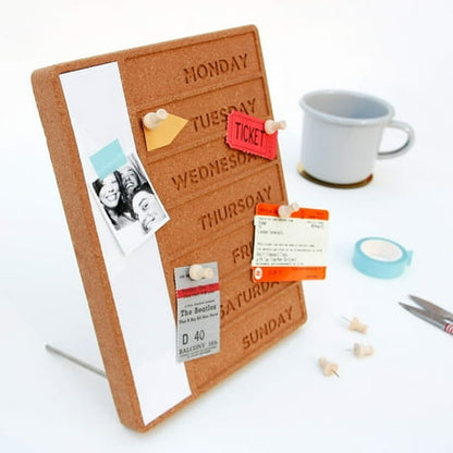Suck UK Cork Whiteboard Weekly Planner | White Board Organiser | Office Accessories | Weekly Desk Planner
