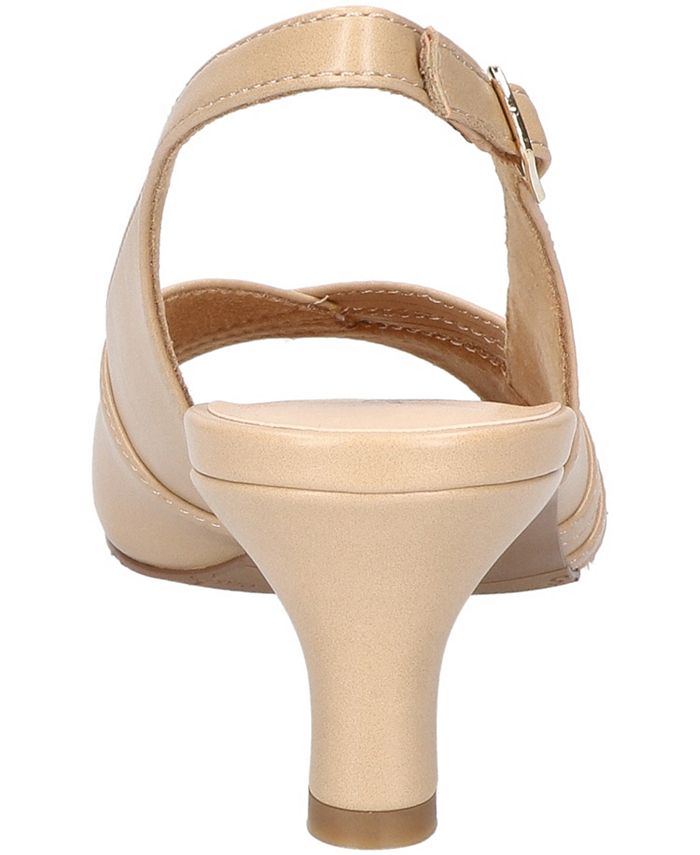 8 Women's Easy Street Teton Buckle Slingback Dress Sandals - Tan/Beige - 8M