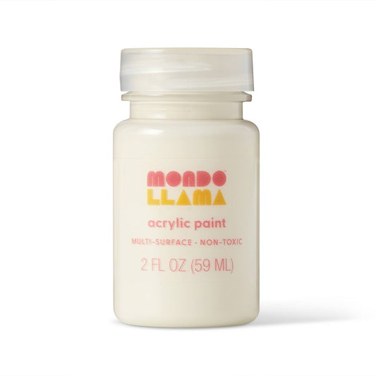 2 Fl Oz Satin Acrylic Paint - Gooey Marshmallow - Mondo Llama : Multi-Surface, Non-Toxic, Water-Based Craft Paint, Age 13+