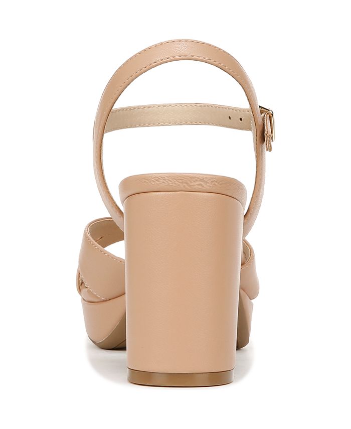 Women's 9W - LifeStride Last Dance 4 Platform Block Heel Dress Sandals - Tan/Beige
