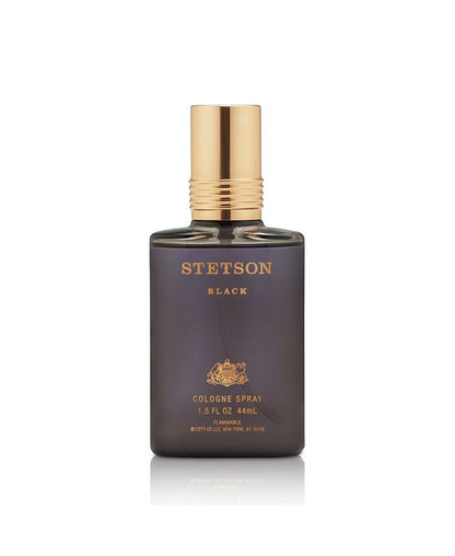 Stetson Black - Cologne for Men - Woody, Dark and Spicy Scent with Fragrance Notes of Sandalwood, Spices, and Suede - 1.5 Fl Oz **Damaged Box**