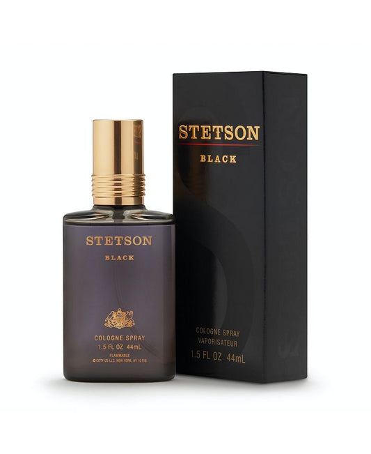Stetson Black - Cologne for Men - Woody, Dark and Spicy Scent with Fragrance Notes of Sandalwood, Spices, and Suede - 1.5 Fl Oz **Damaged Box**