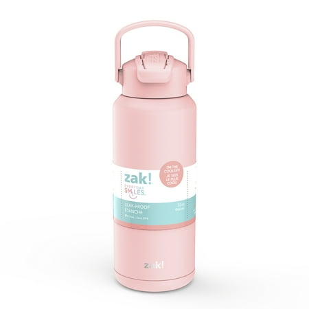 Zak! Everyday Smiles Leak-proof Straw Bottle 32 oz - Pink/Salmon *Missing Label* *Minor Cosmetic Damage*