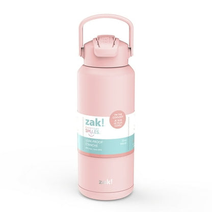 Zak! Everyday Smiles Leak-proof Straw Bottle 32 oz - Pink/Salmon *Missing Label* *Minor Cosmetic Damage*