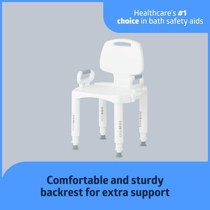 Medline Premium Series Plastic Shower Chair with Backrest  *Damaged Package See Desc*