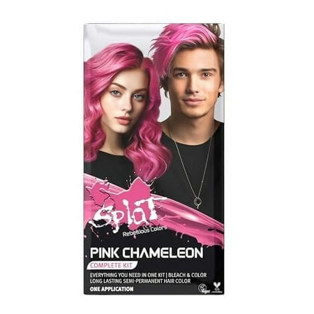 Splat Complete Semi-Permanent Hair Color Kit with Bleach, Pink Chameleon