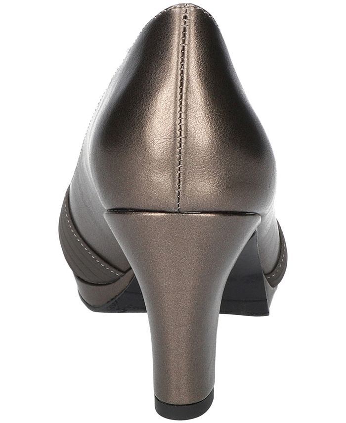 Women's 9.5M Easy Street Lavish Platform Pumps - Pewter *Very Damaged Box Missing Lid*