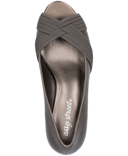 Women's 9.5M Easy Street Lavish Platform Pumps - Pewter *Very Damaged Box Missing Lid*