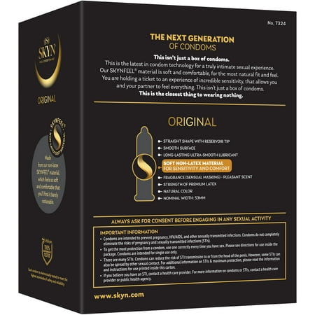SKYN Original Non-Latex Lubricated Condoms, 24 Count *Packaging Damaged* *Exp 9/30/29*